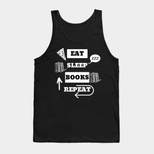 bookworm eat sleep books repeat Tank Top